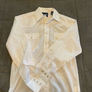 Wrangler Men's Casual White Button Down Shirt